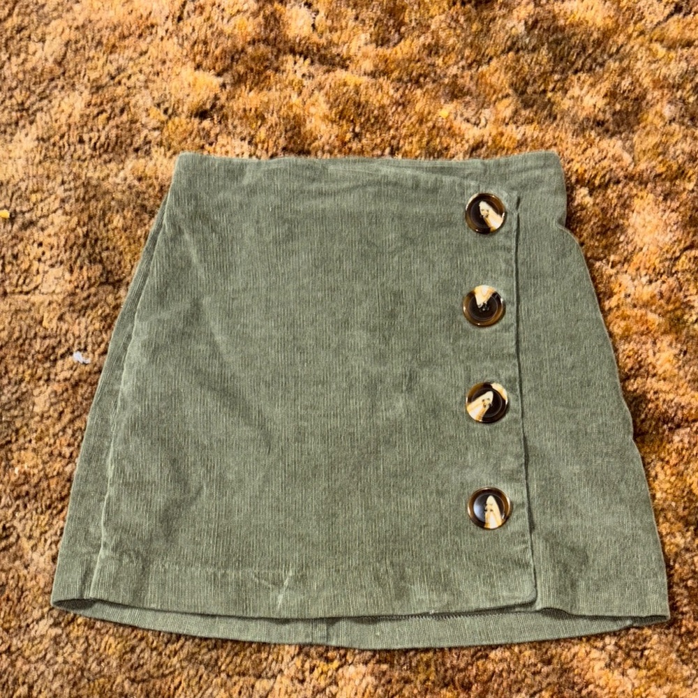 Altar'd State Green Asymmetrical Wrap Pencil Skirt